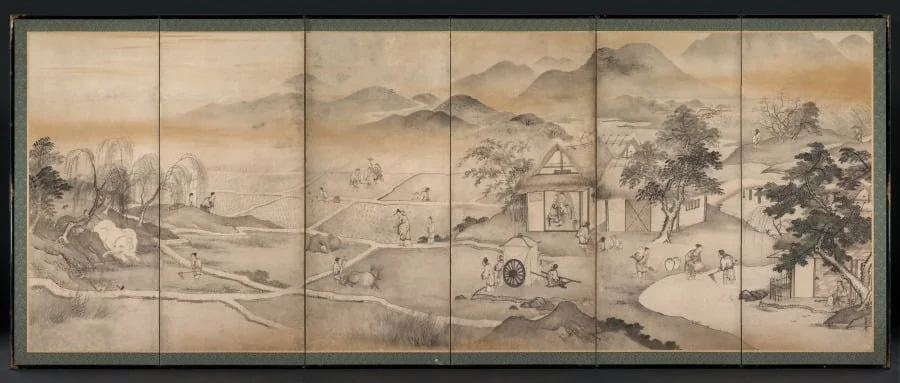 Emperor Yao Visiting Yu Chonghua, by Kusumi Morikage, unspecified, 1604