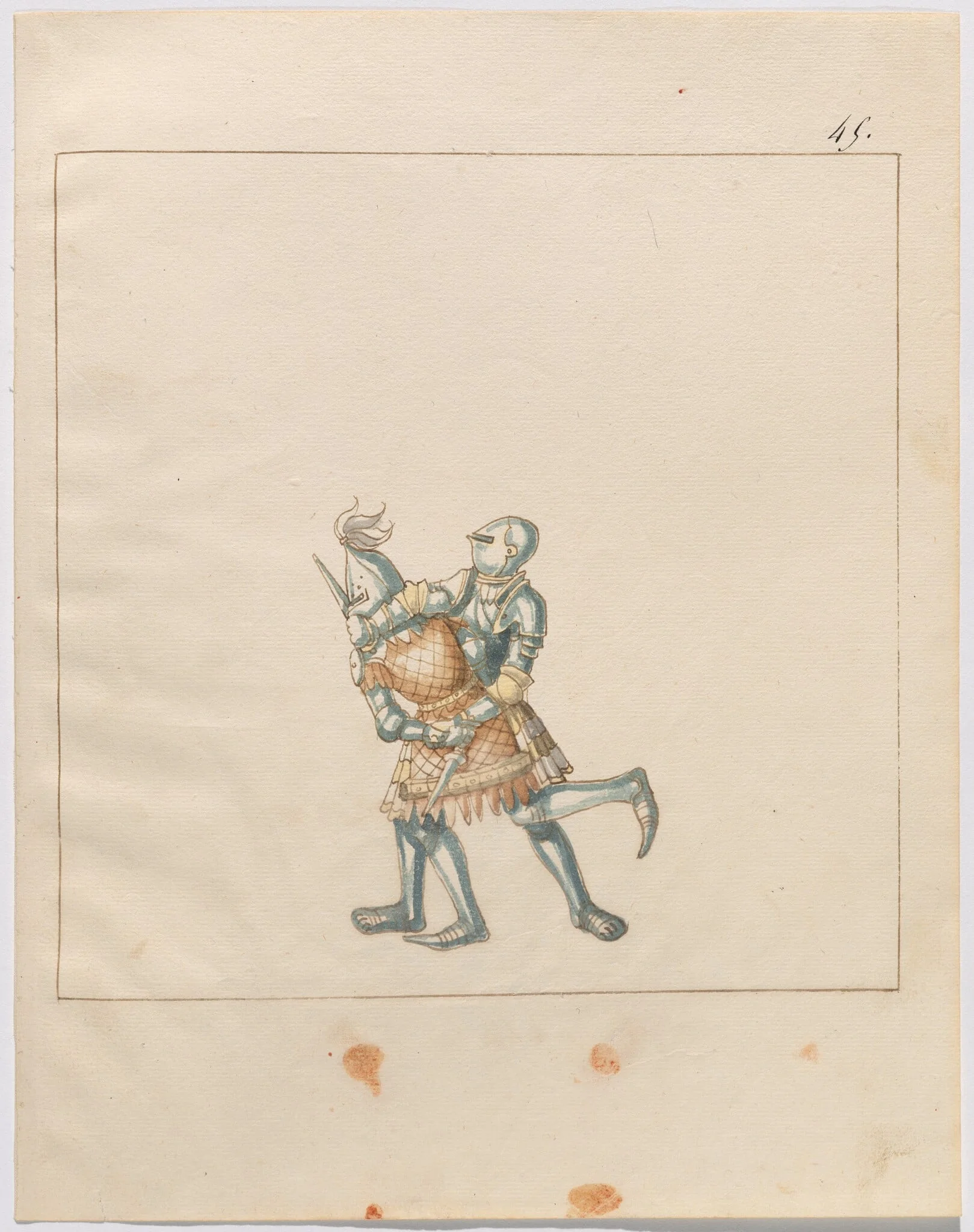 Foot Combat with Daggers, by German 16th Century, ink, 1514