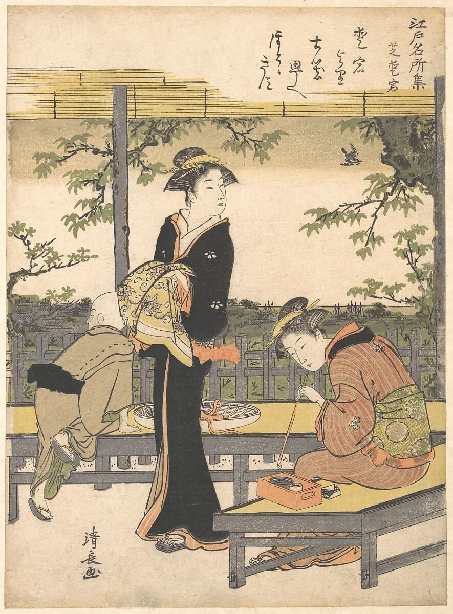 Shiba: Atago|Atago Hill at Shiba, by Torii Kiyonaga, ink, 1783
