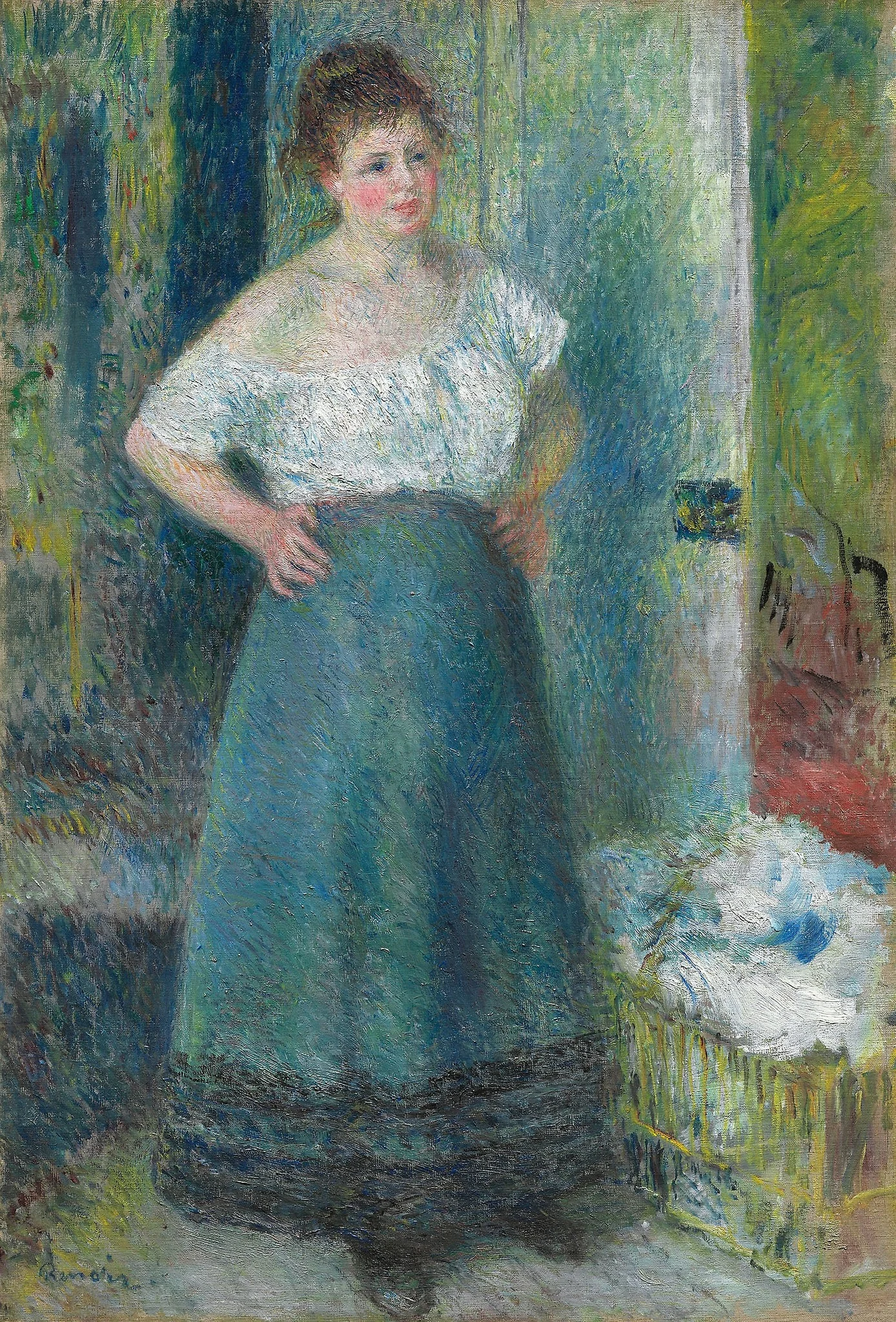 The Laundress, by Auguste Renoir, oil, 1889