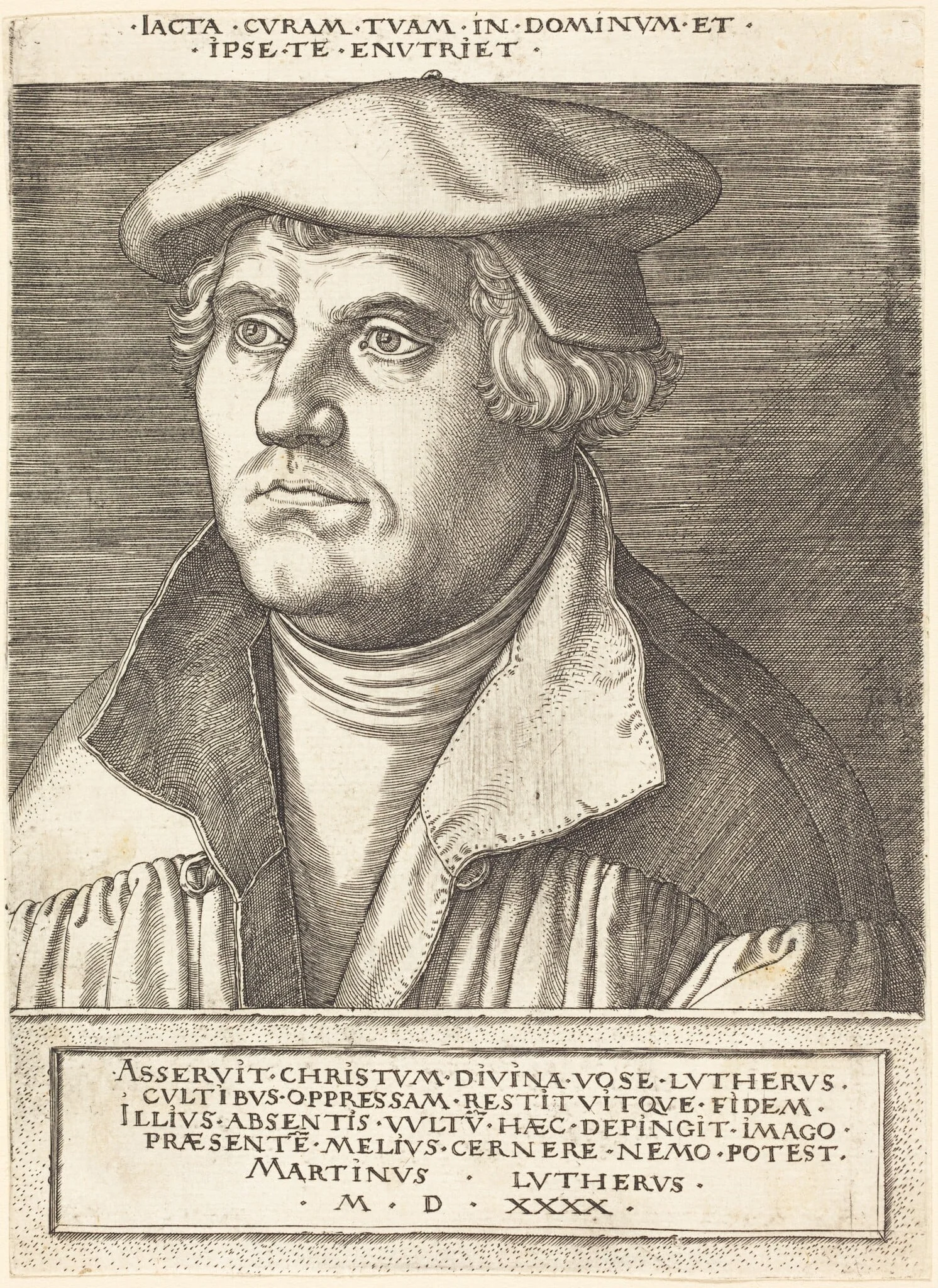 Martin Luther, by Heinrich Aldegrever, ink, 1540