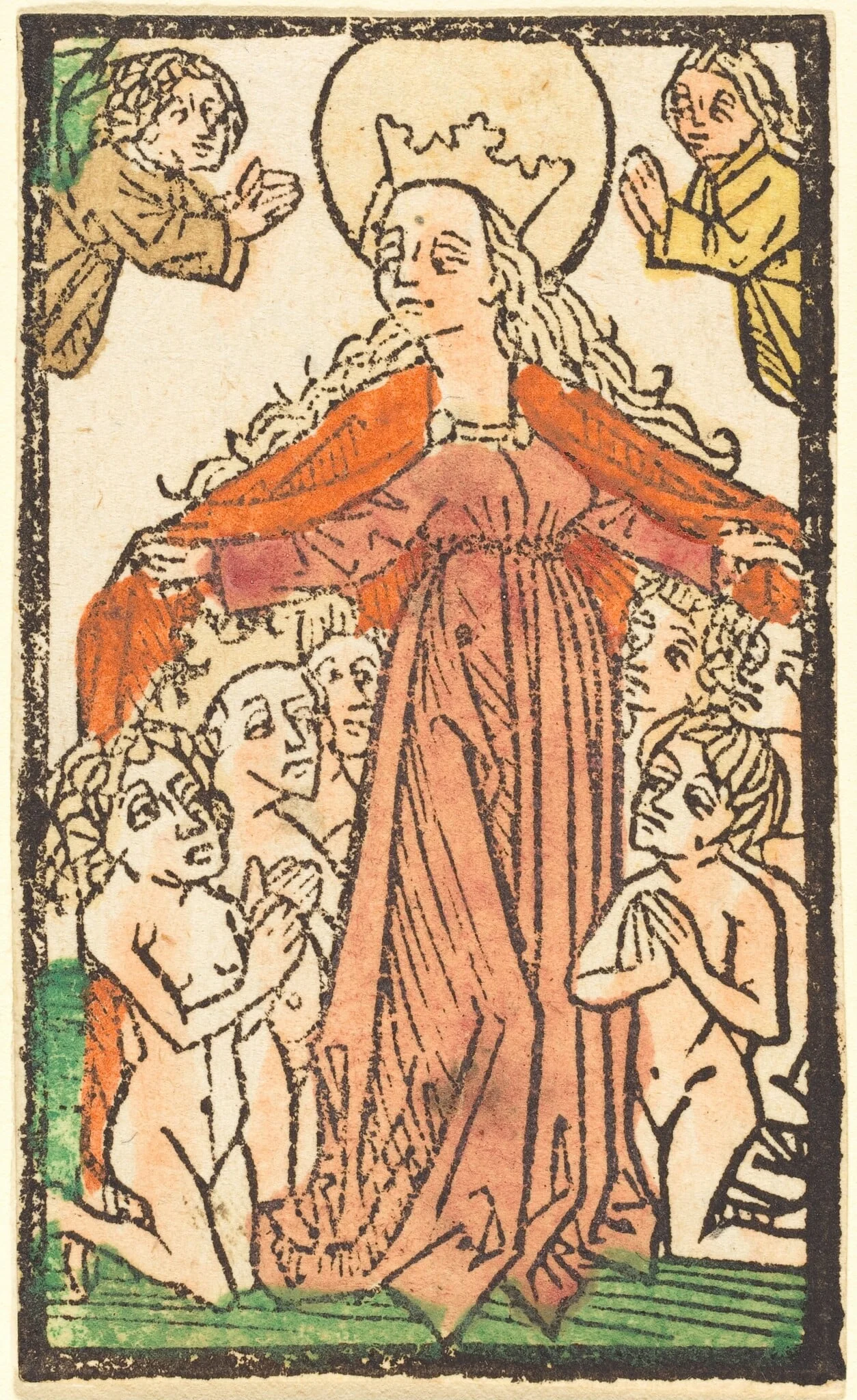 Madonna as a Protectress, by German 15th Century, ink, 1475