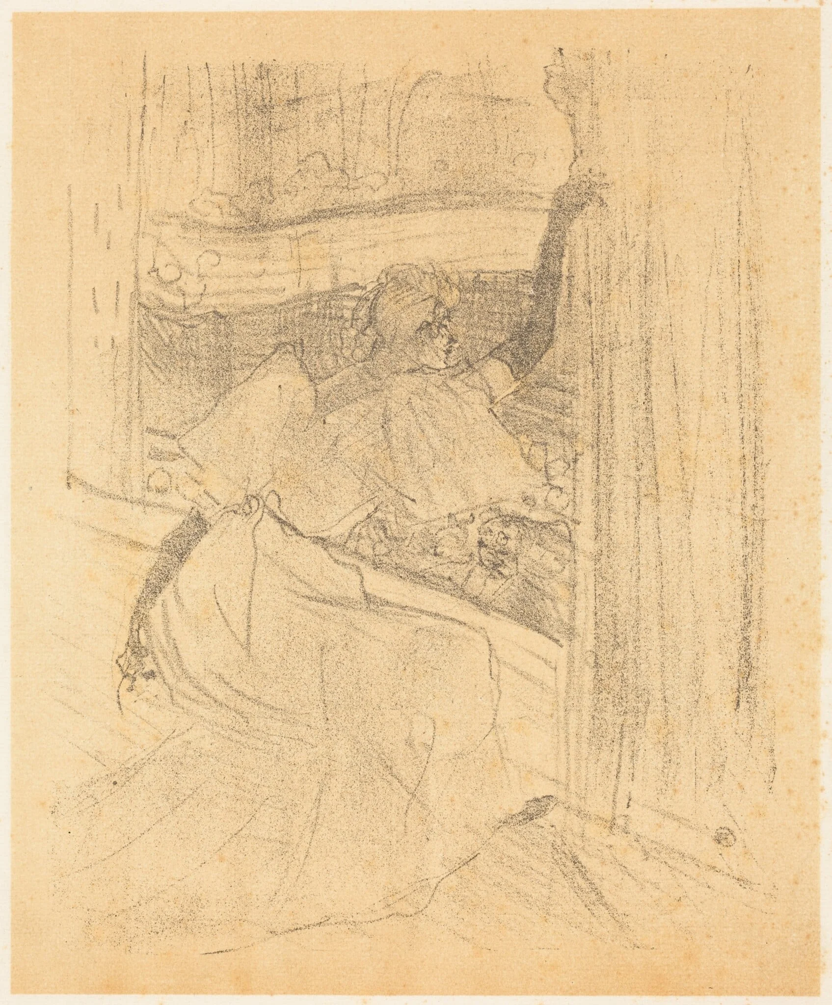 Bowing to the Audience (Saluant le public), by Henri de Toulouse-Lautrec, ink, 1898