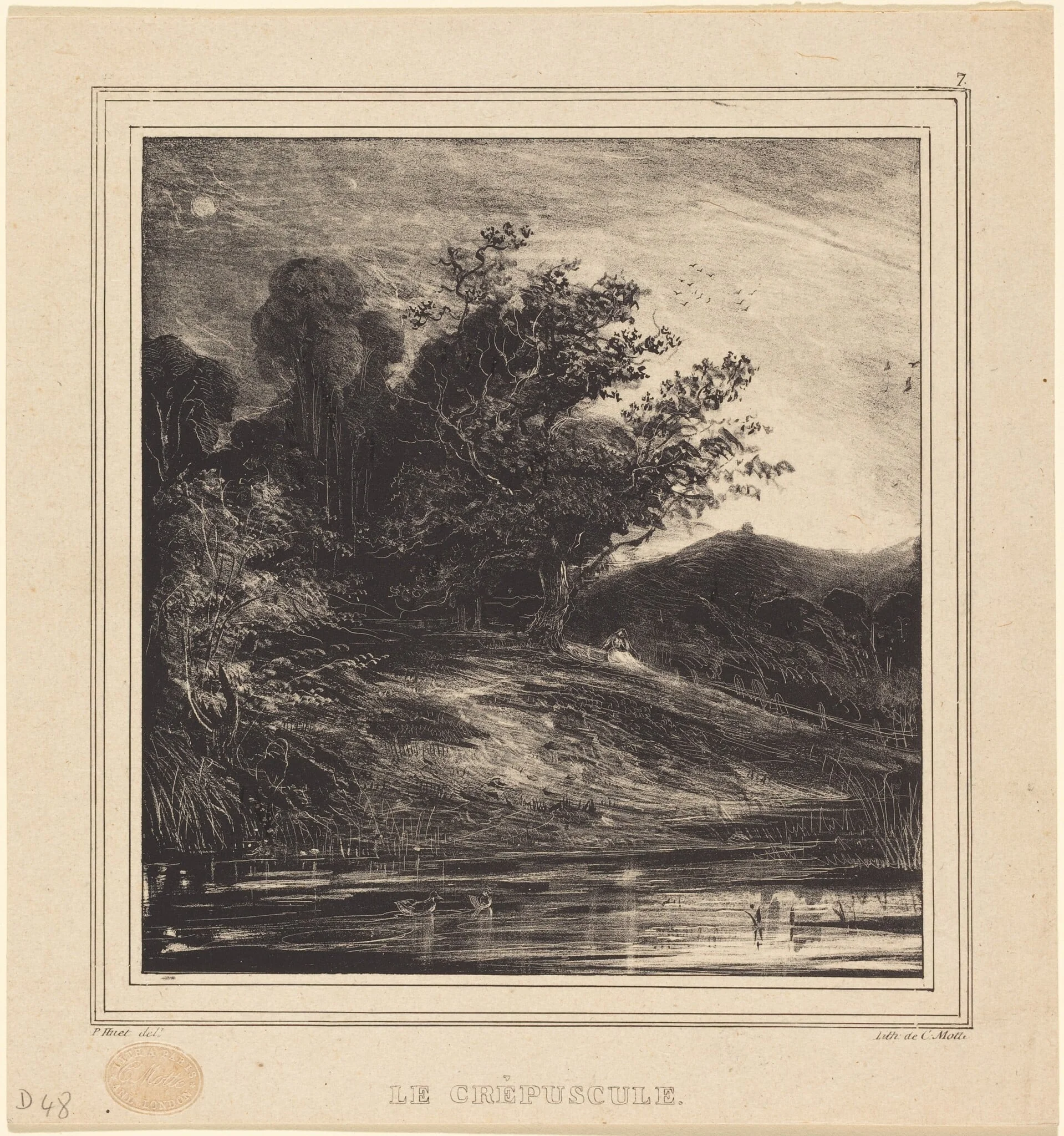 Le Crépuscule, by Paul Huet, ink, 1829