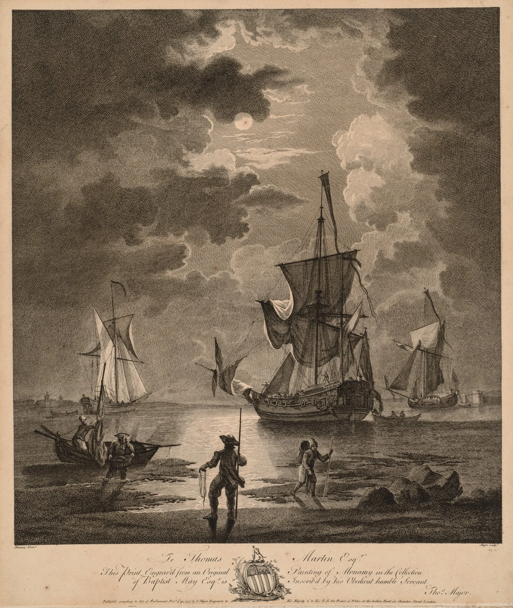 A View of the Sea by Moonlight, by Thomas Major, 1757