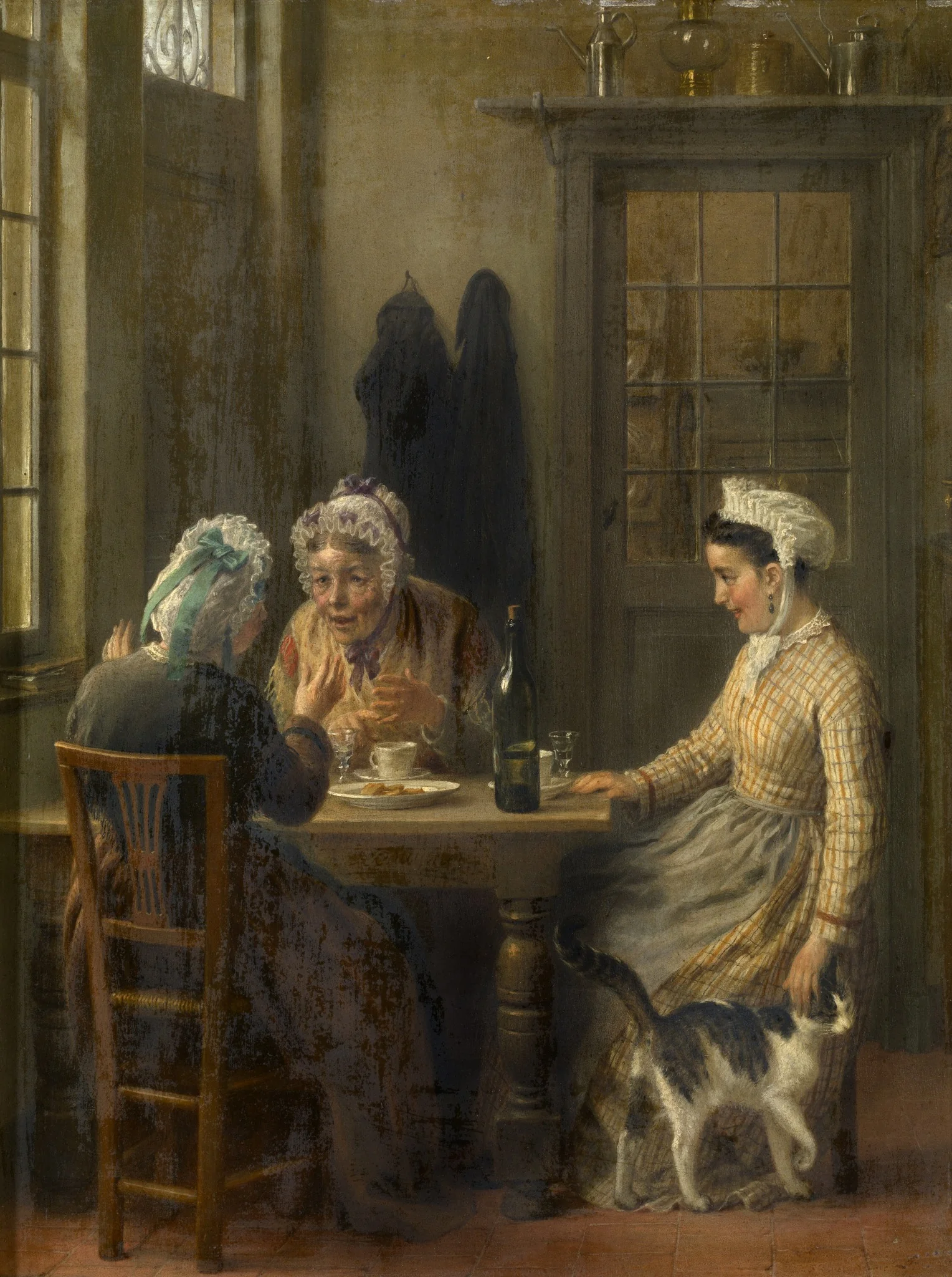 Afternoon Coffee, by François Antoine De Bruycker, oil, 1859