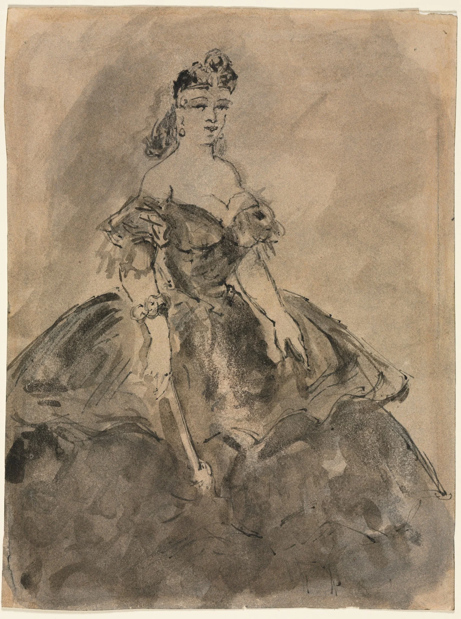At the Ball (recto), by Constantin Guys, 1847