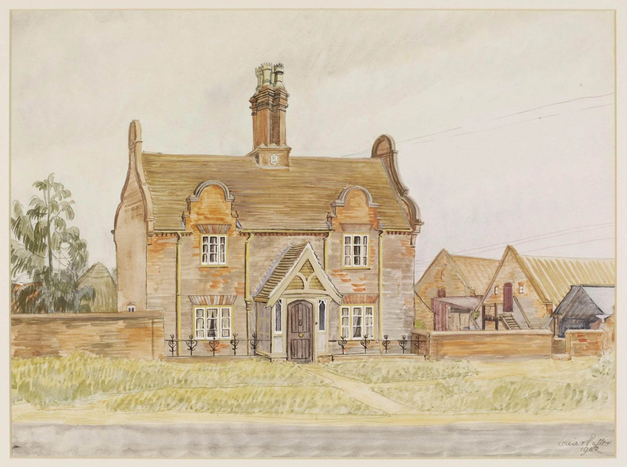 Chantry Farm in Orford, by Puller, watercolor, 1942