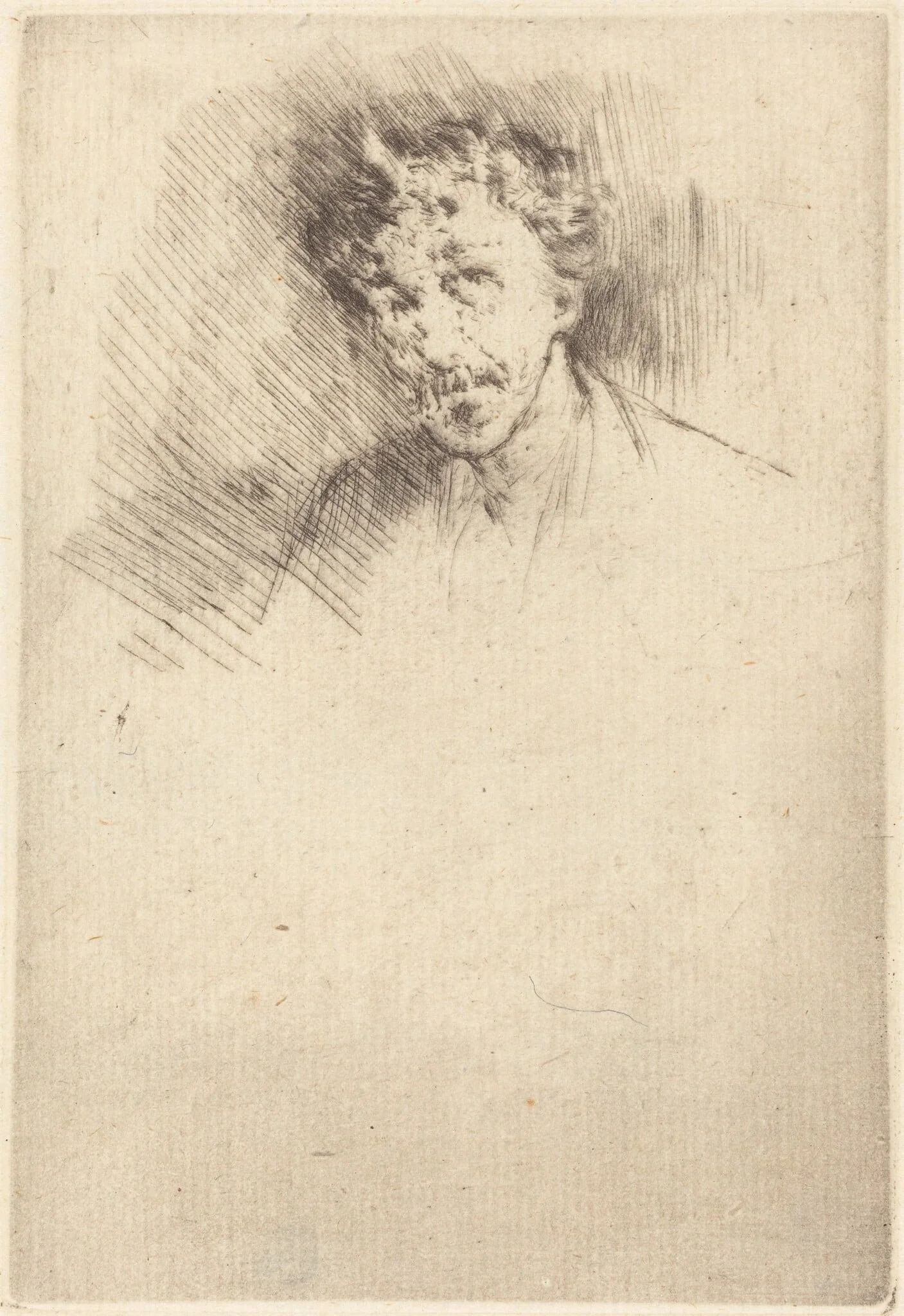 Whistler with the White Lock, by James McNeill Whistler, ink, 1879