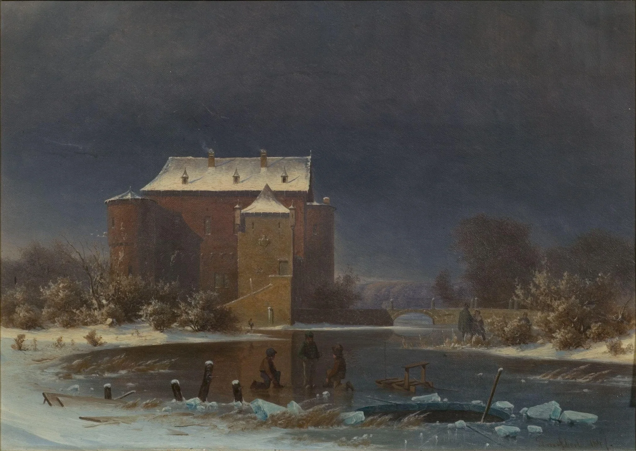 Snow Scene: The Haunted House, by Georg Emil Libert, oil, 1847