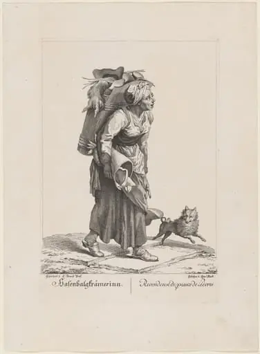 Hasenbalgkrämerinn/Revendeuse de peaux de Lièvres (Seller of Hares' Skins)
