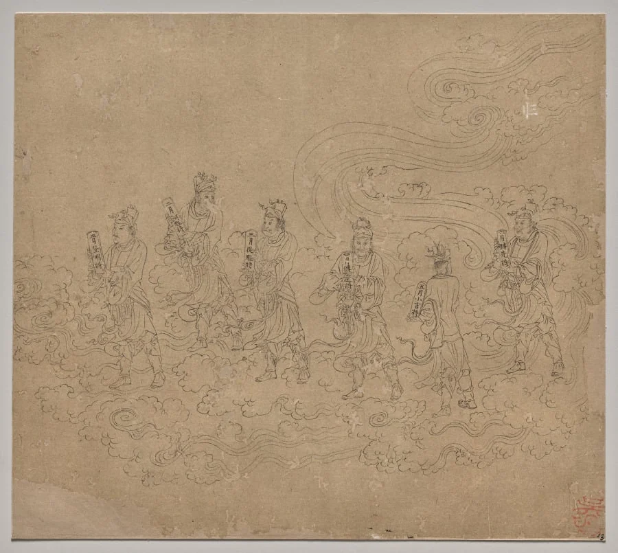 Album of Daoist and Buddhist Themes: Procession of Daoist Deities: Leaf 23