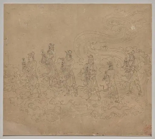 Album of Daoist and Buddhist Themes: Procession of Daoist Deities: Leaf 23