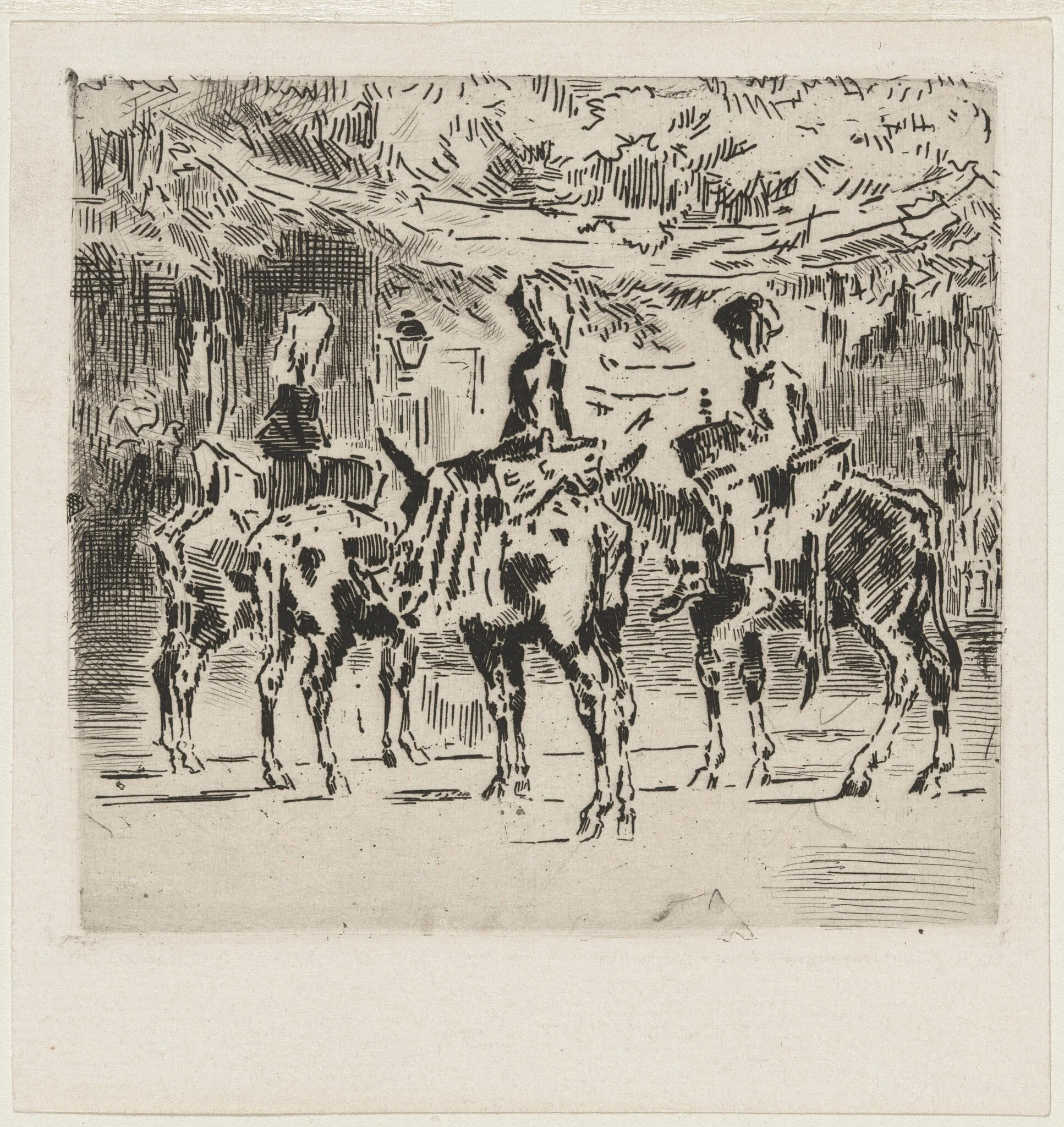 Les Petits Anes de Luchon, by Félix-Hilaire Buhot, ink, 1873