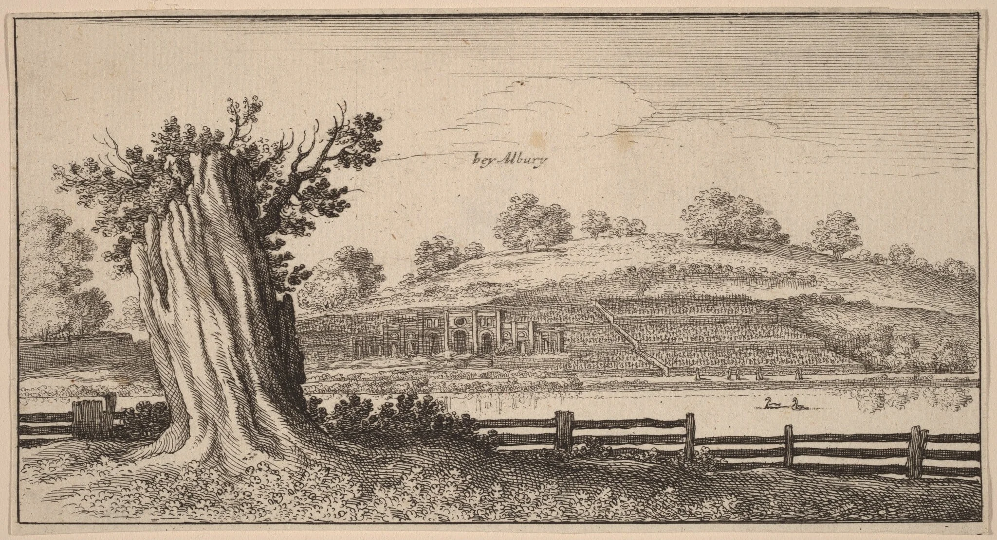 Albury, by Wenceslaus Hollar, ink, 1645