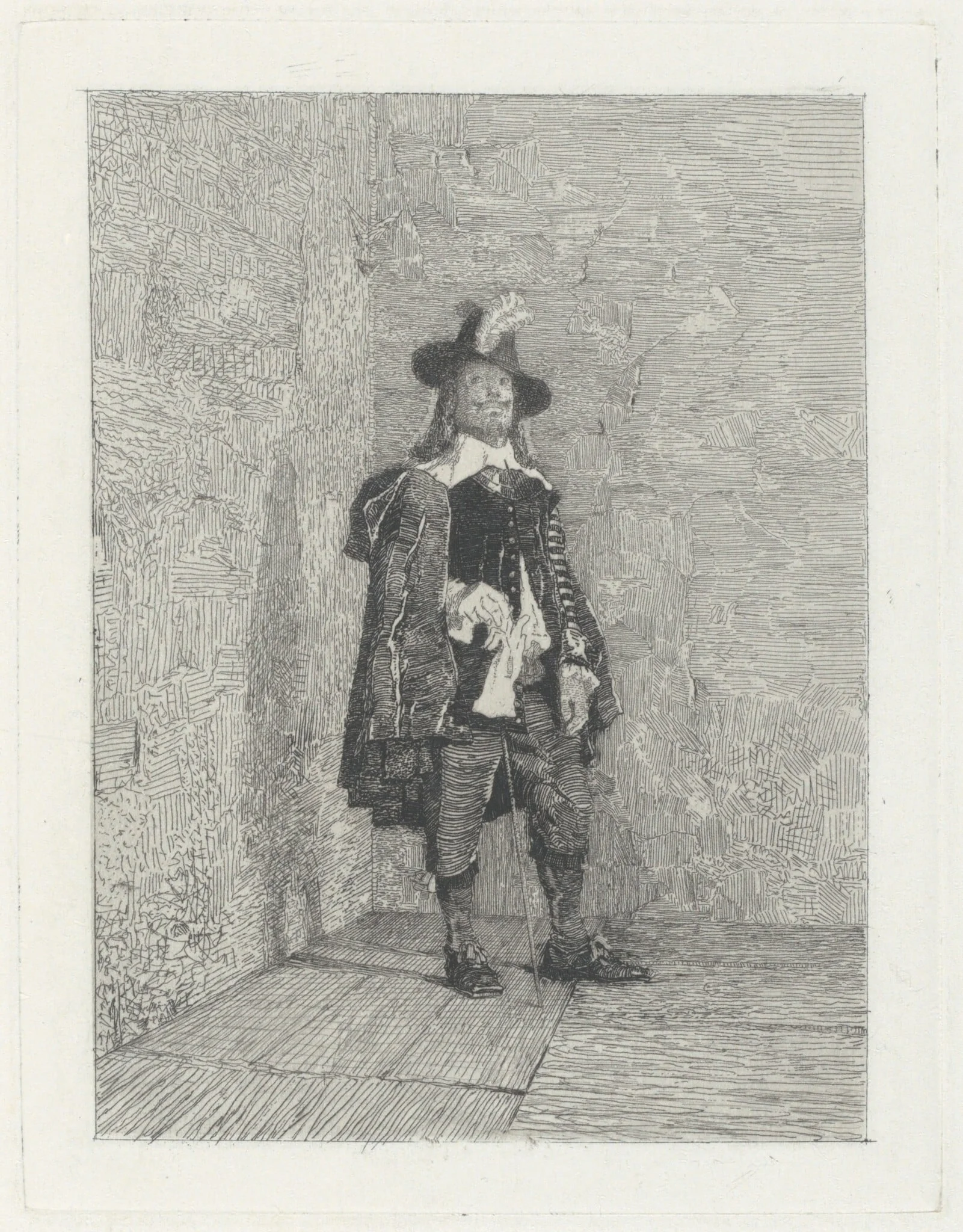 Vedetta [Il gentiluomo] (The Lookout [The Gentleman]), by Giovanni Battista Quadrone, ink, 1874