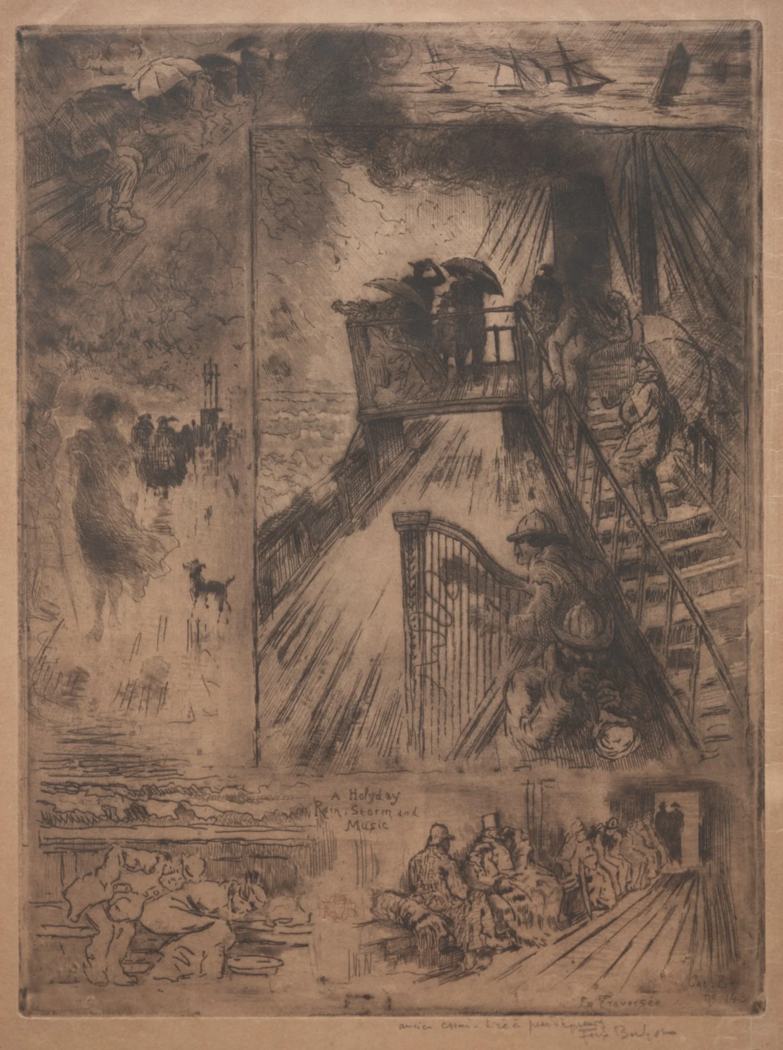 The Crossing, by Félix-Hilaire Buhot, 1880