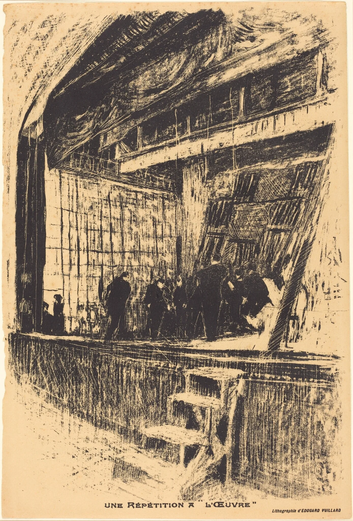 Une répétition à L'Oeuvre, Program for L'Oasis, by Édouard Vuillard, ink, 1903