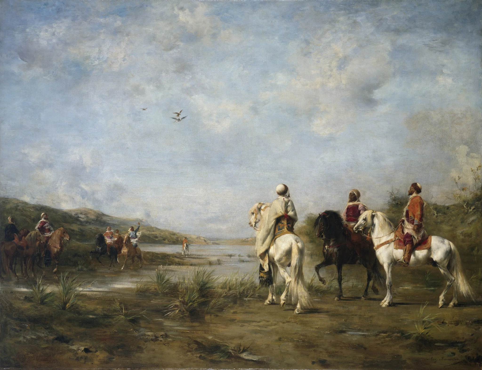 Falcon Hunt ('Algeria Remembered'), by Eugène Fromentin, oil, 1874