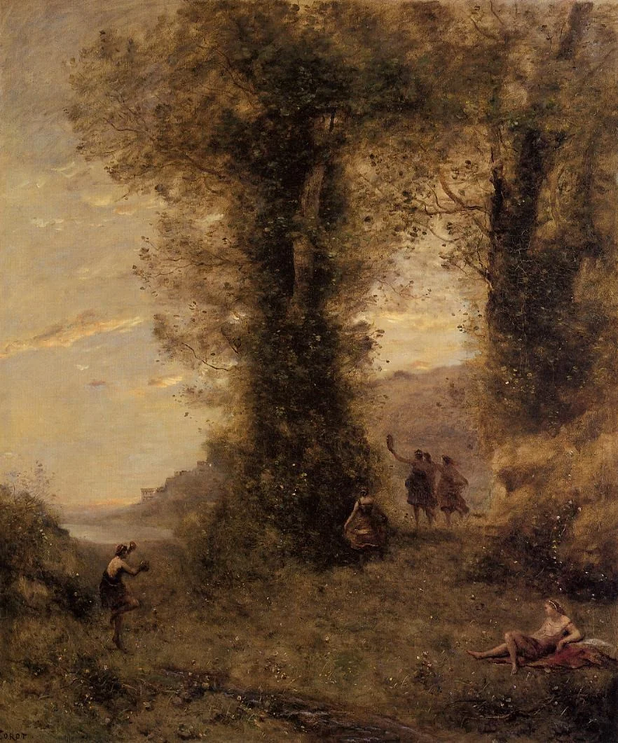 Pastorale, by Jean Baptiste Camille Corot, oil, 1873