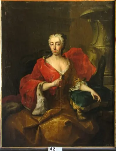 Marie Henriette von Waldstein-Wartenburg, soția principelui Johann Georg Christian von Lobkowitz. Pandant: Principele Johann Georg Christian von Lobkowitz, general comandant în Transilvania