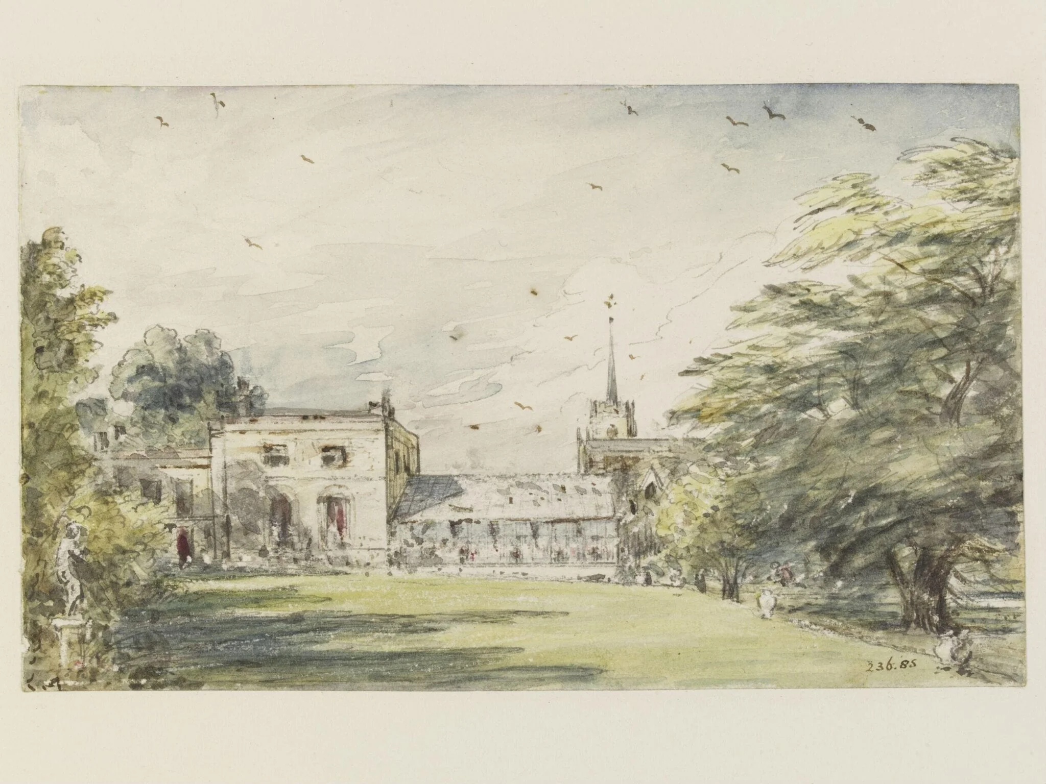 Pitt Place, Epsom, the house of Mr. Digby Neave, by John Constable, watercolor, 1831