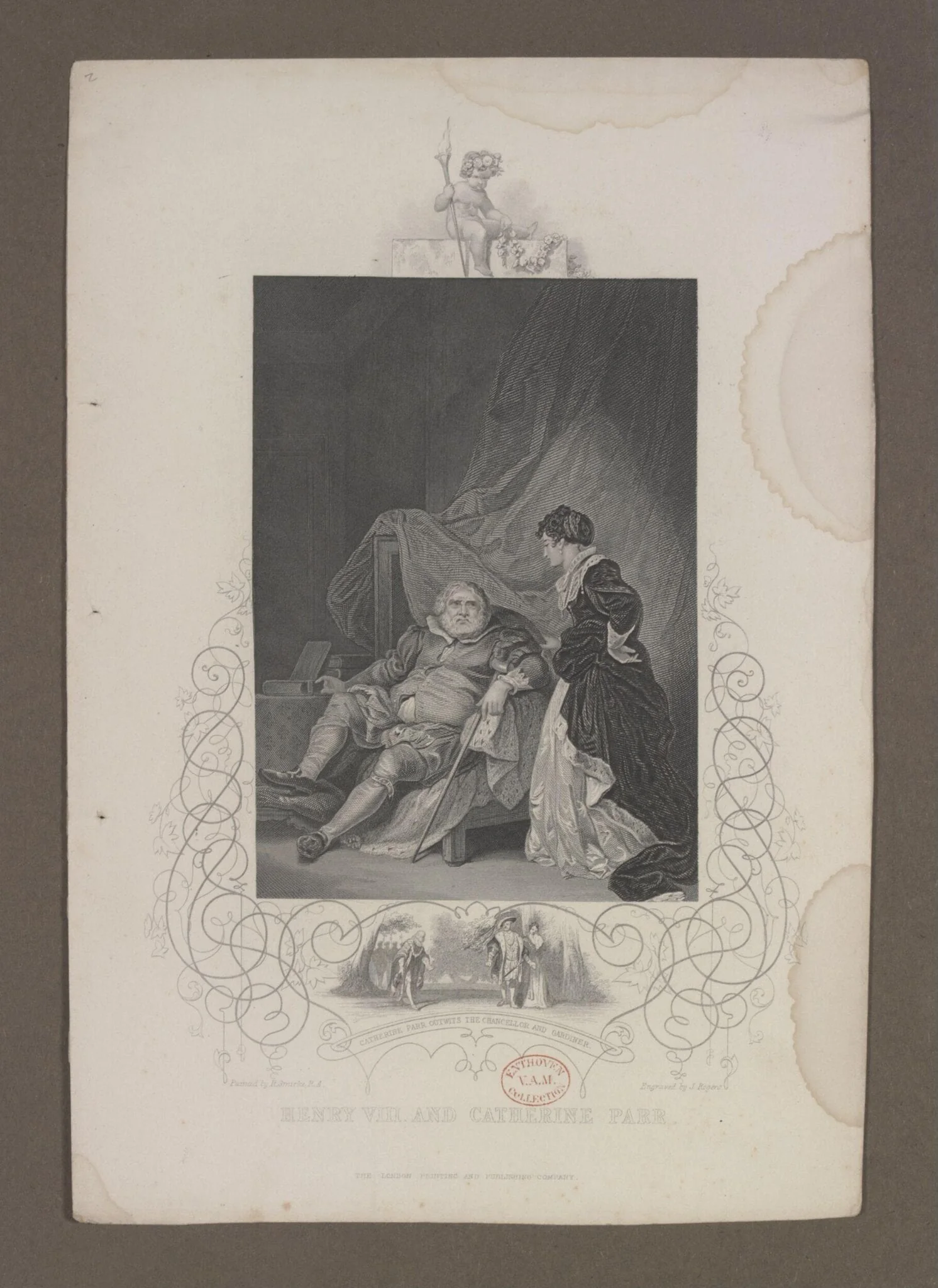 Catherine Parr outwits the Chancellor and Gardiner, by Robert Smirke, 1850