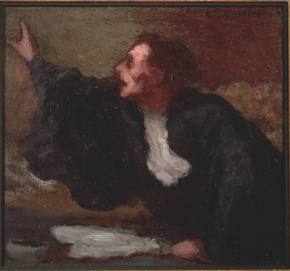 Avocat plaidant, by Honoré Daumier, oil, 1853