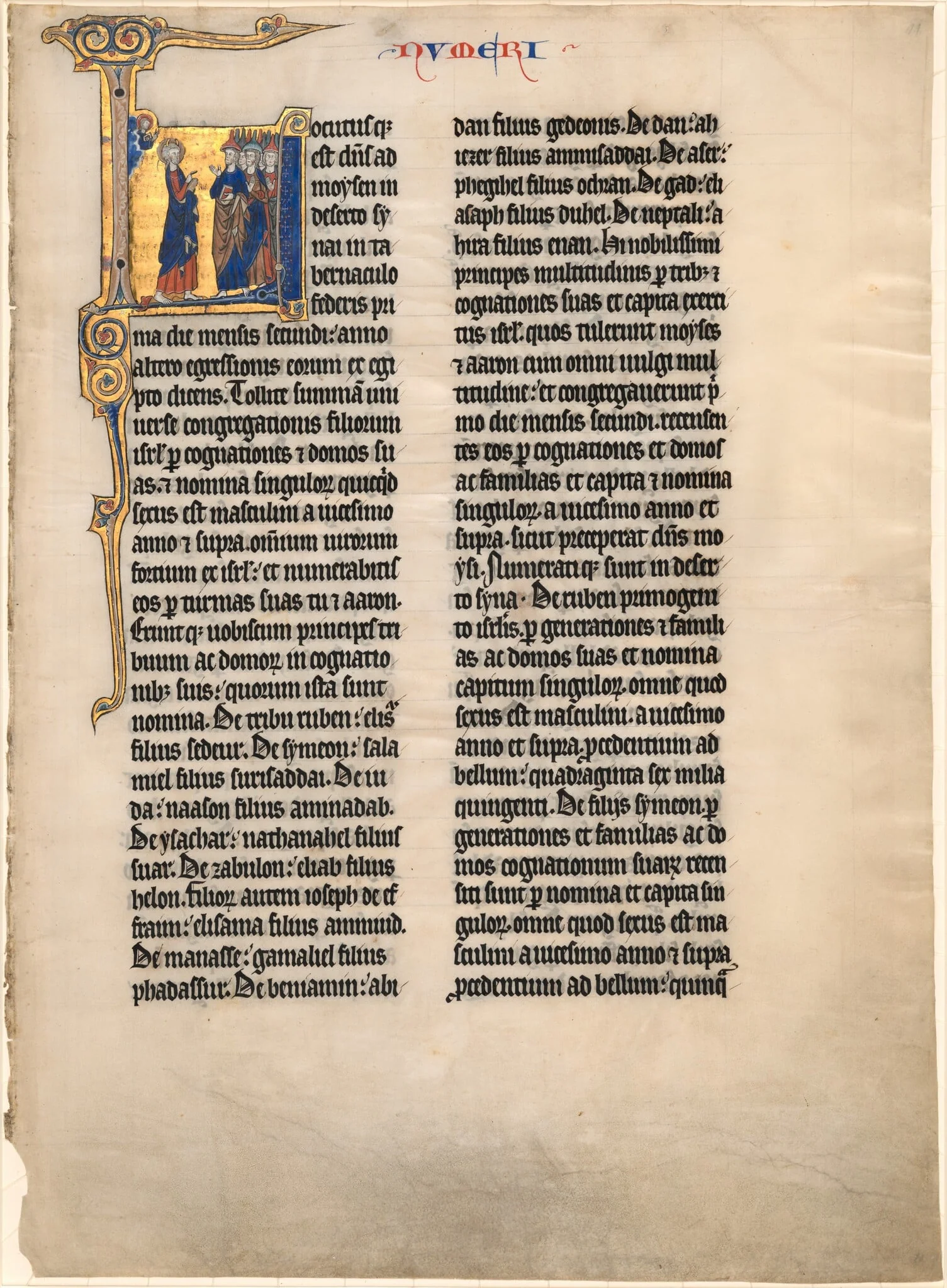 Moses Counting the Children of Israel, by French 13th Century, tempera, 1270