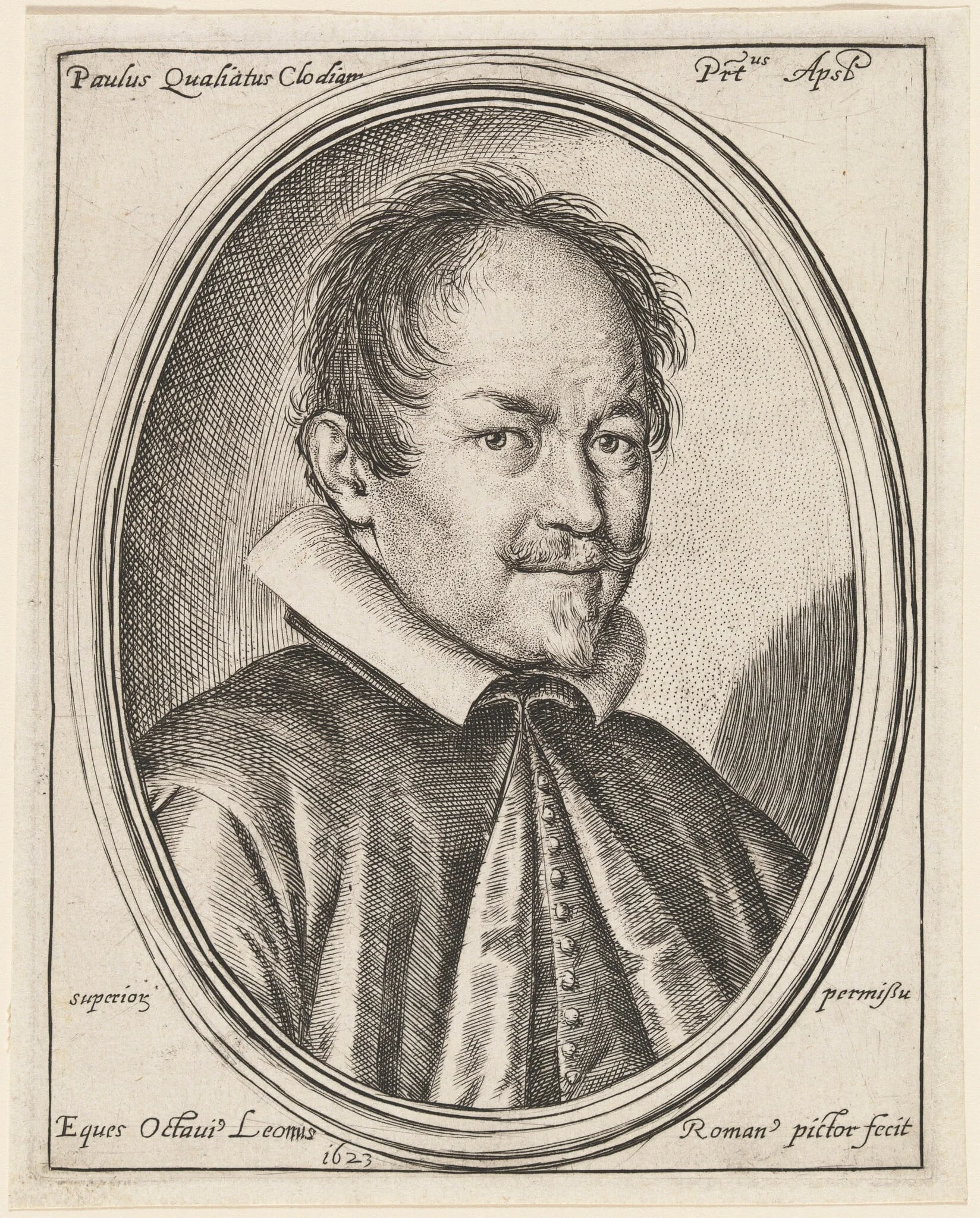 Paolus Qualiatus Clodianus, by Ottavio Leoni, ink, 1623