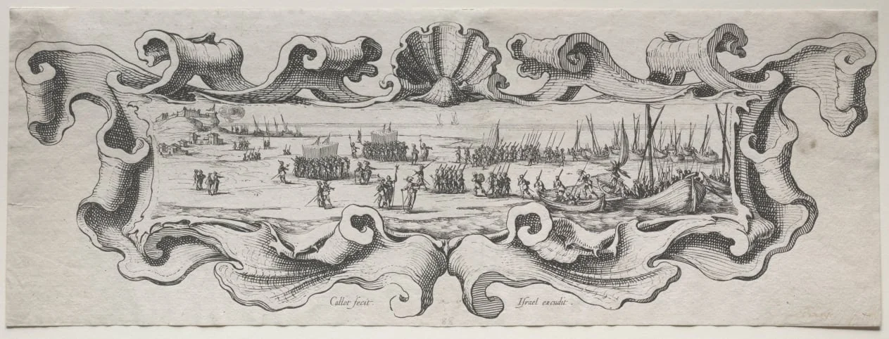 Le Débarquement des Troupes, by Jacques Callot, 1628