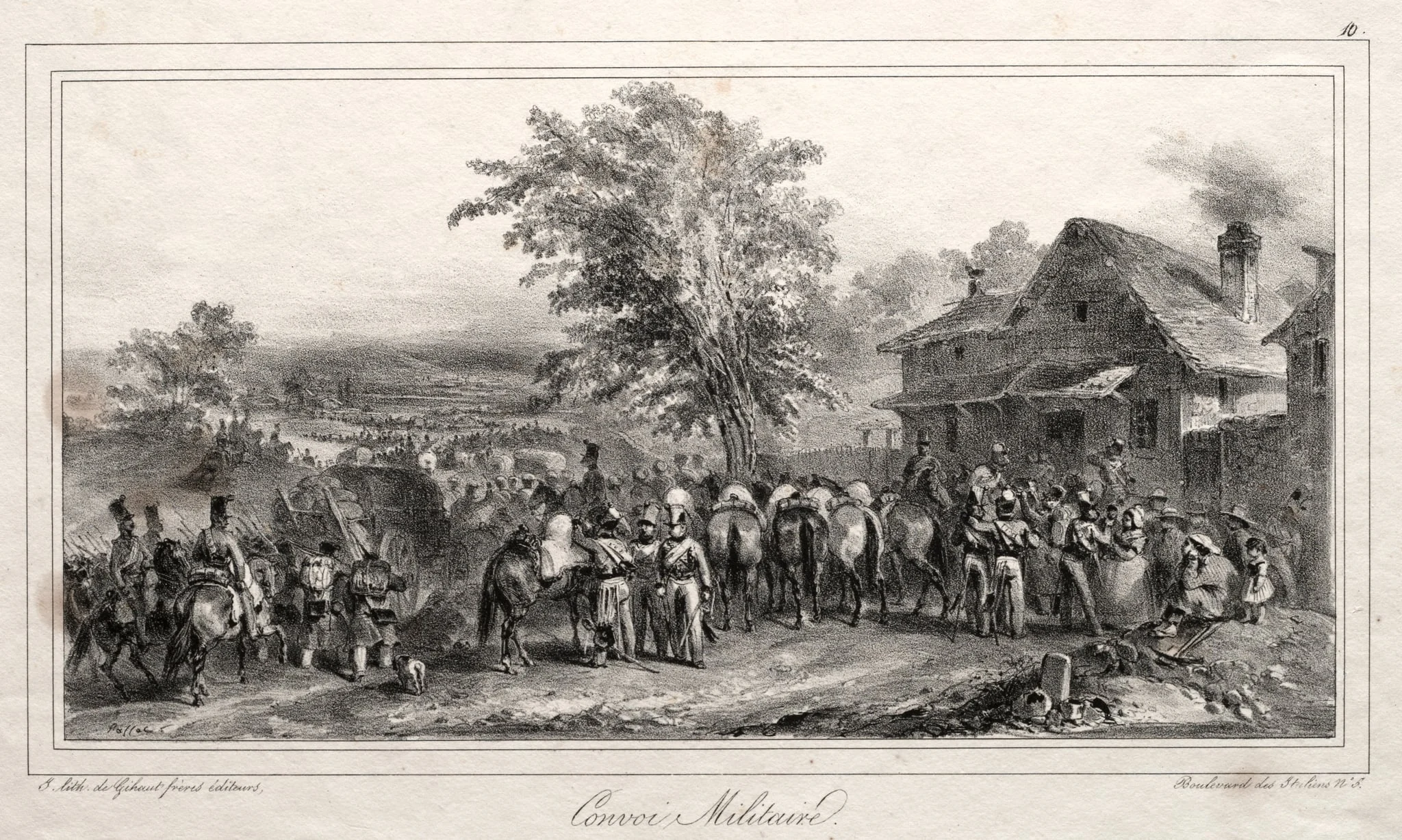 Album pour 1831:  Convoi militaire, by Auguste Raffet, 1831