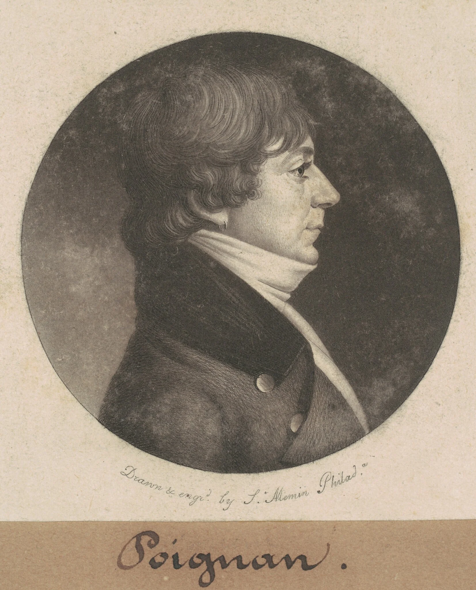 Poignan, by Charles Balthazar Julien Févret de Saint-Mémin, ink, 1801