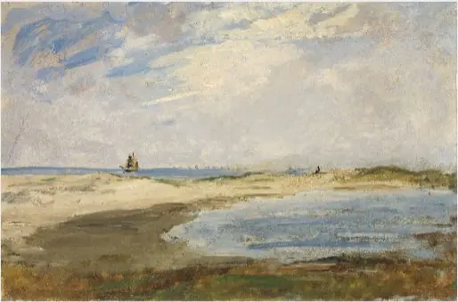 Spit of Sand with Boats beyond