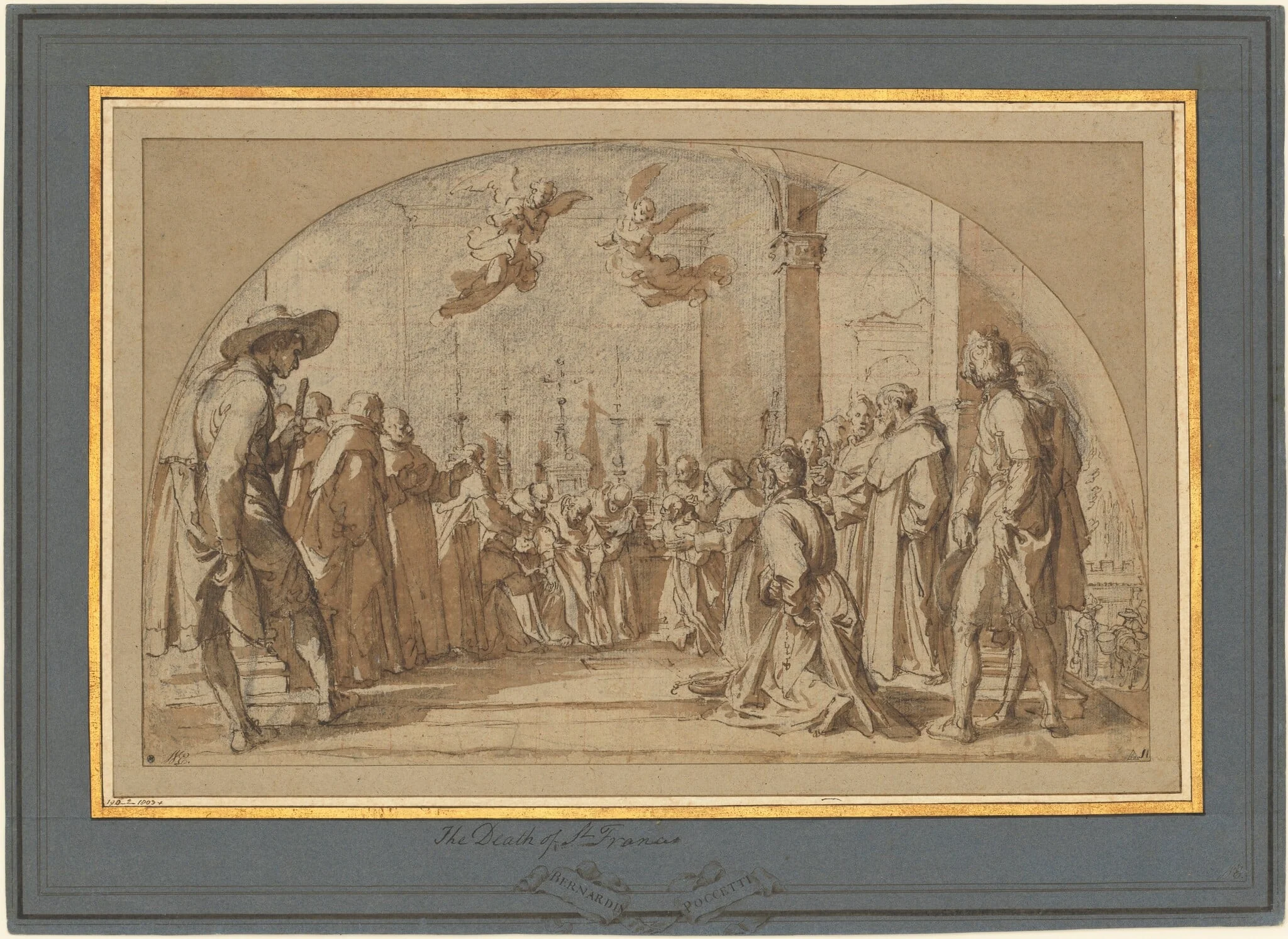 The Death of the Blessed Buonagiunta Manetti, by Bernardino Poccetti, chalk, 1612