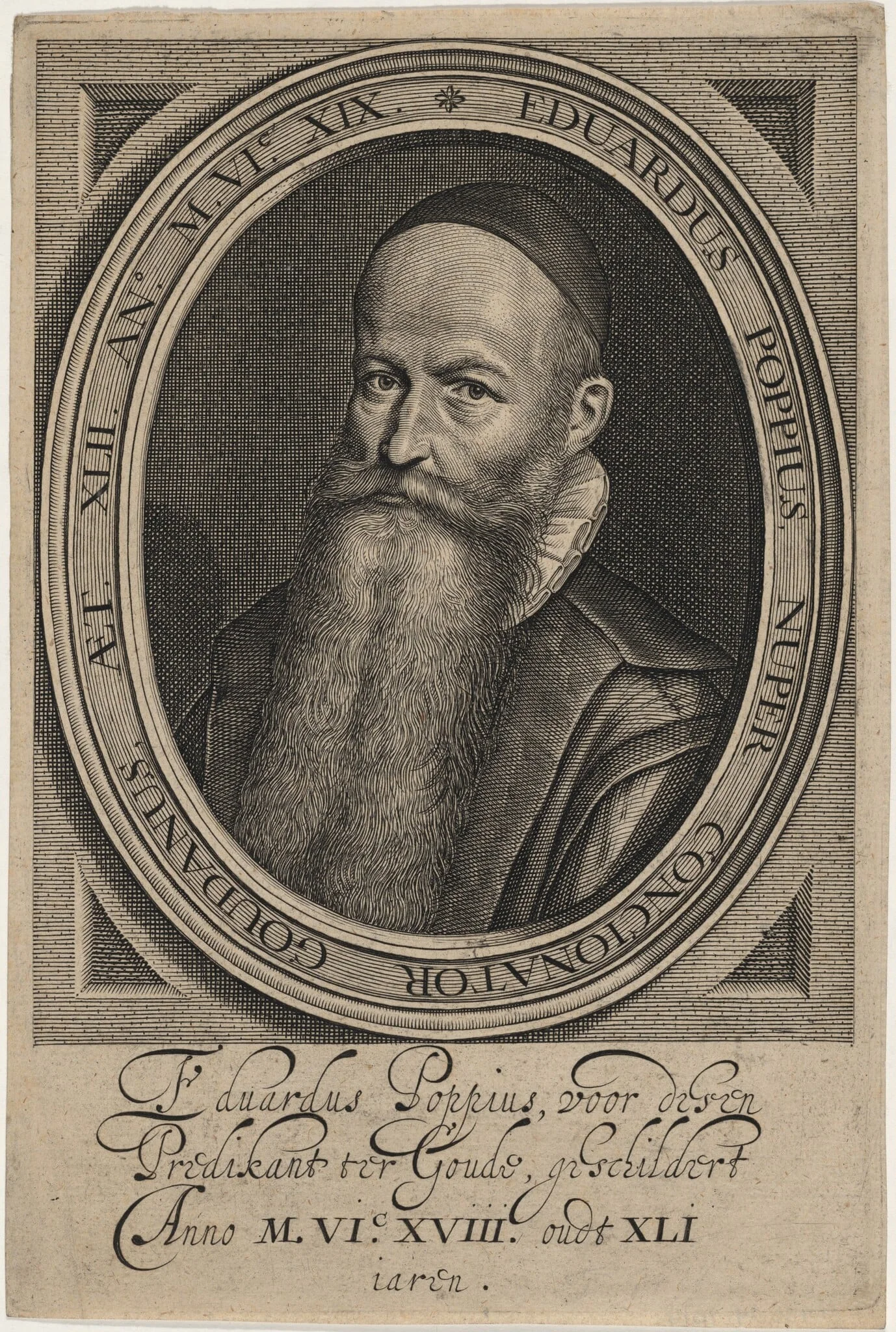 Eduardus Poppius, Preacher, by Unknown 19th Century, ink, 1850