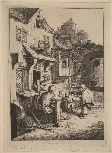 Peasant Family Entertained by a Fiddler with a Hunchback