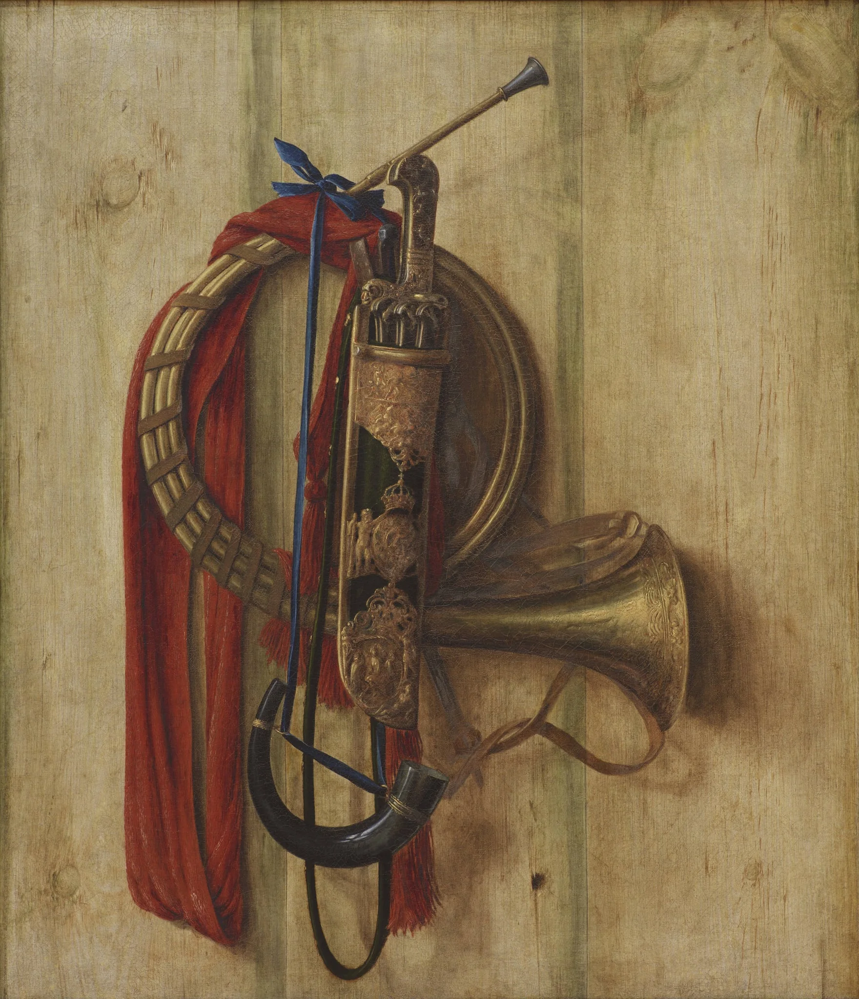 Trompe l'Oeil with Christian V's equipment for Riding to Hounds, by Unknown, 1671