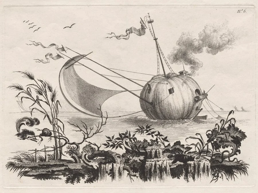 A Pumpkin Used as a Fishing Boat, by Filippo Morghen, 1769