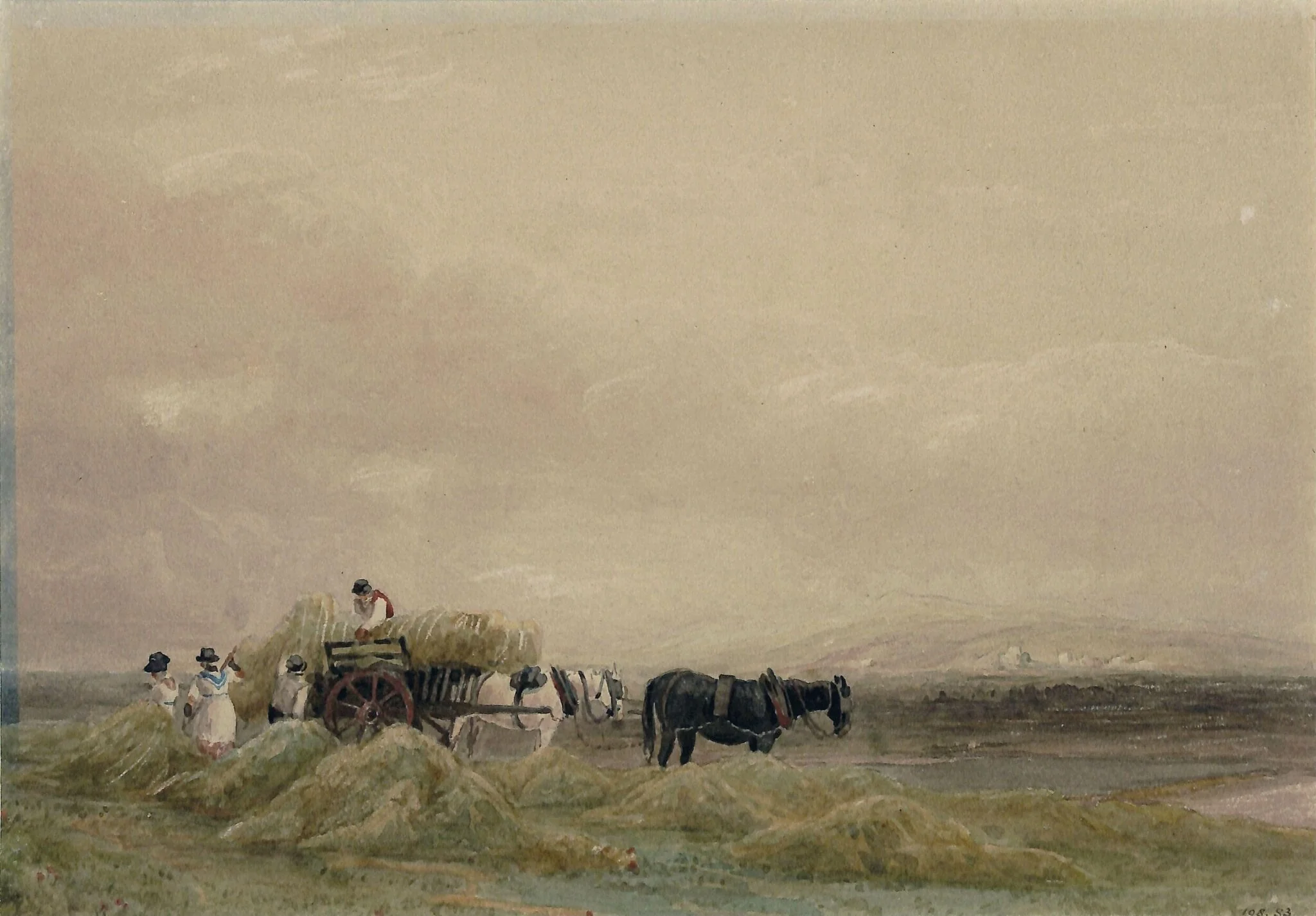 Hay Field, by David Cox, watercolor, 1822