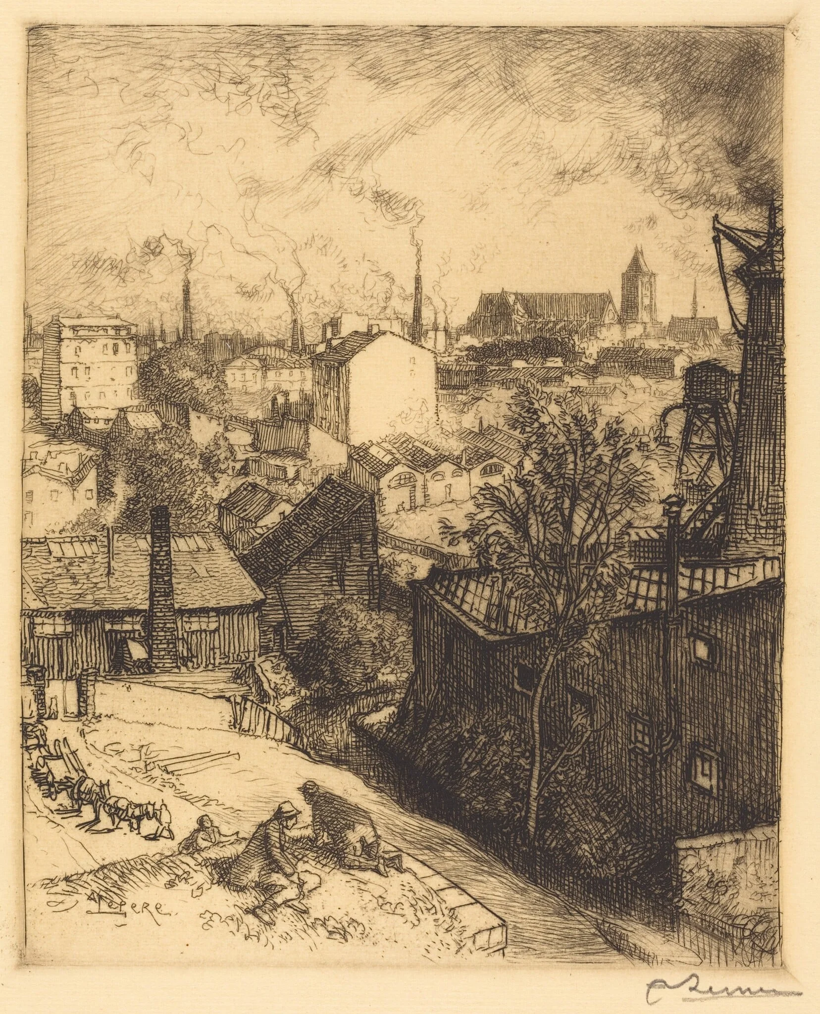 Souvenir of St. Denis (Souvenir de Saint-Denis), by Auguste Lepère, ink, 1884