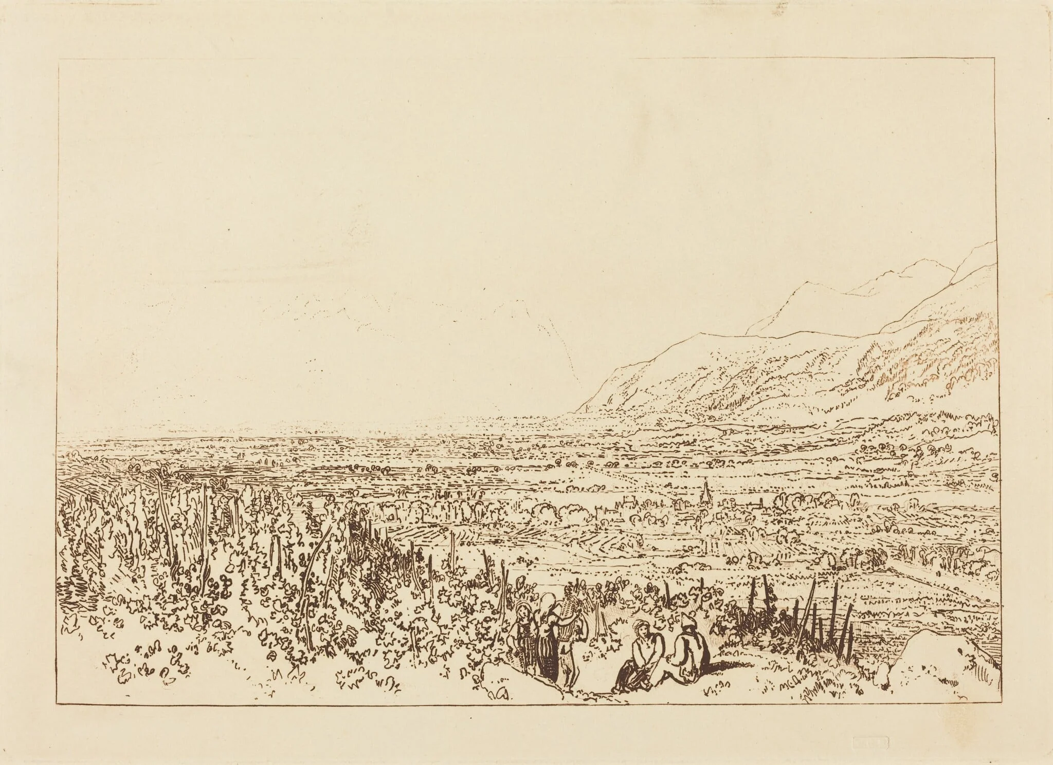 Chain of Alps from Grenoble to Chamberi, by Joseph Mallord William Turner, ink, 1812