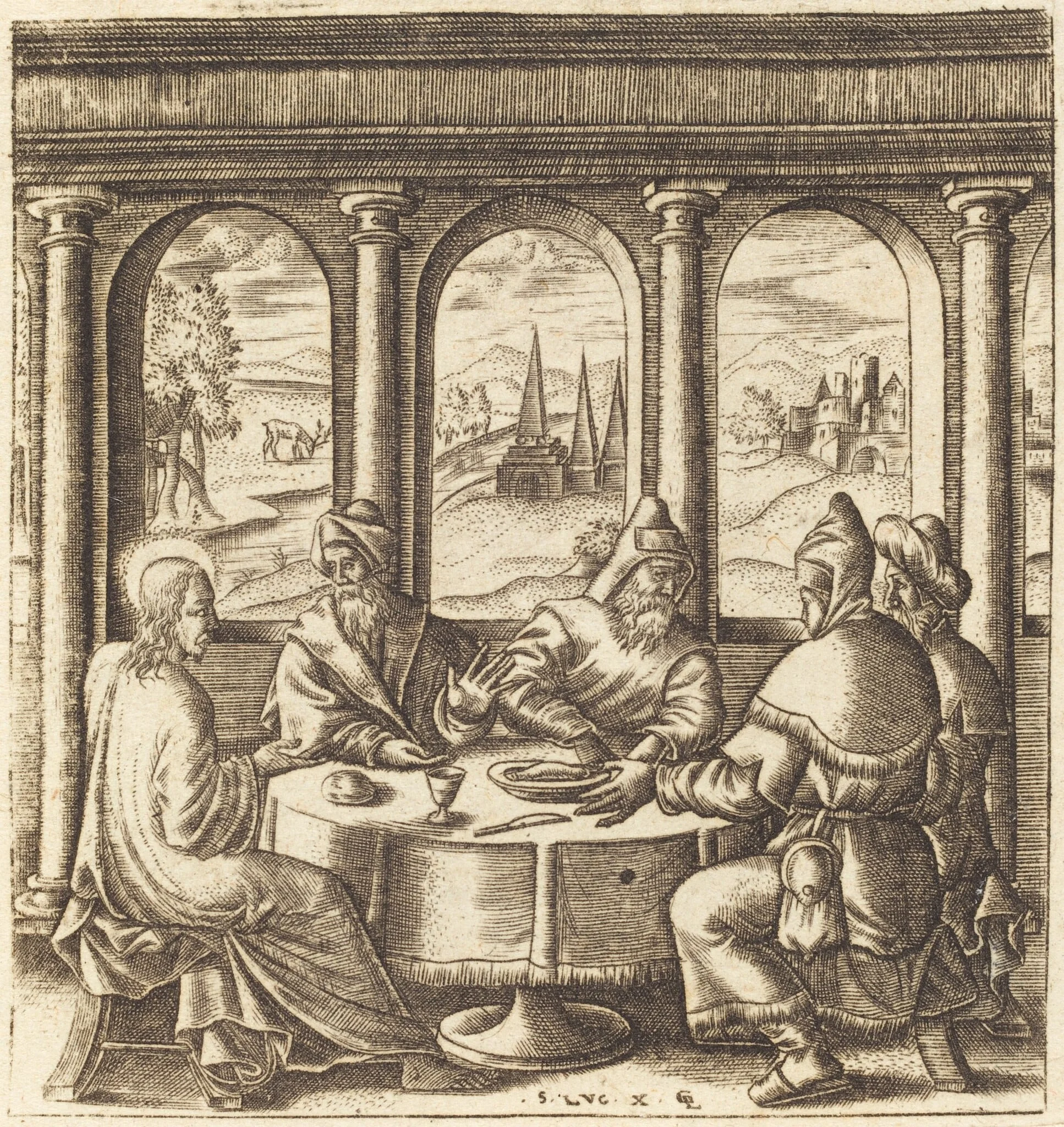 Christ Teaching, by Léonard Gaultier, ink, 1578
