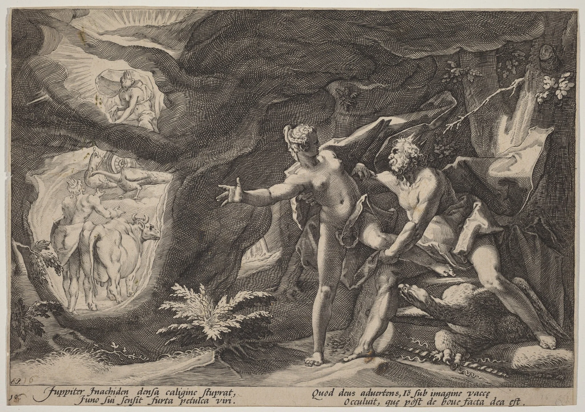 Jupiter and Io, by Hendrik Goltzius, ink, 1589