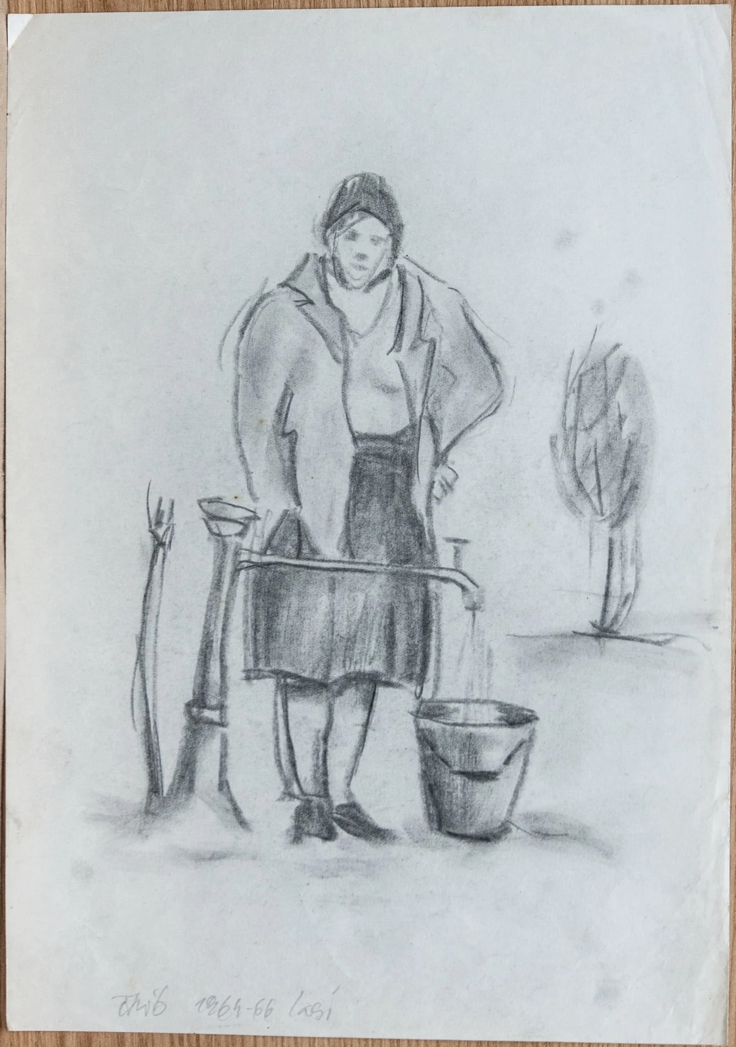 Femeie lângă canal, by Teodor Hrib, 1950