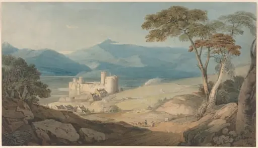 Harlech Castle and Snowdon