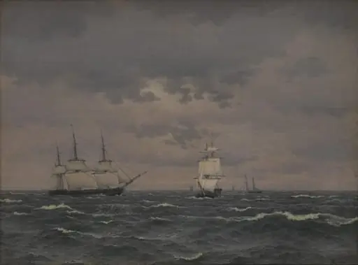 A Corvette Reefing Sails in a Freshening Wind and some other Ships