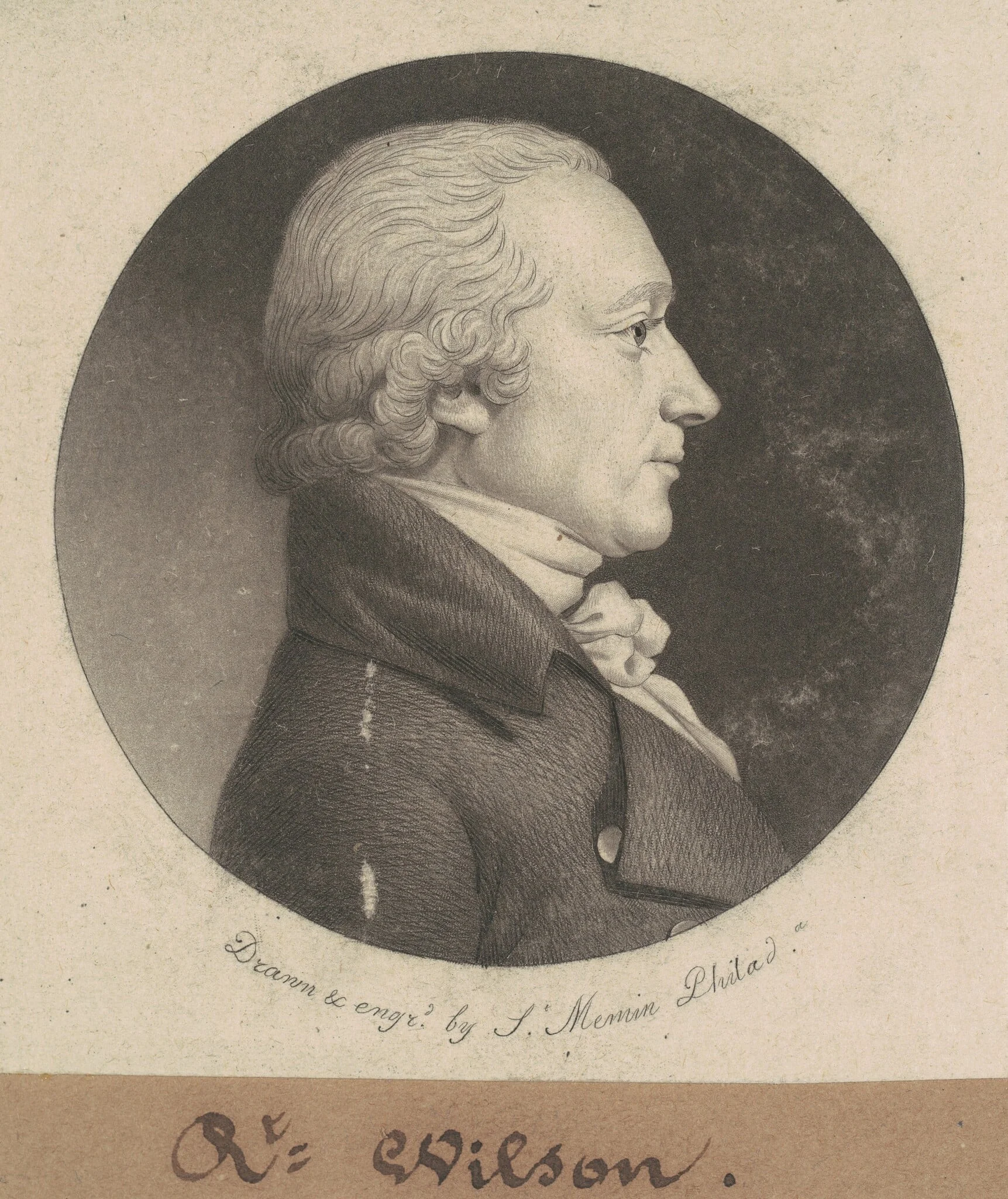 Robert Wilson, by Charles Balthazar Julien Févret de Saint-Mémin, ink, 1802