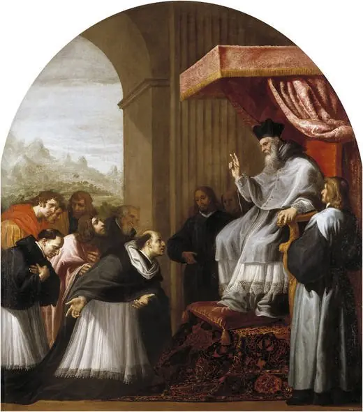 Saint Bruno and his Six Companions Visit Saint Hugo