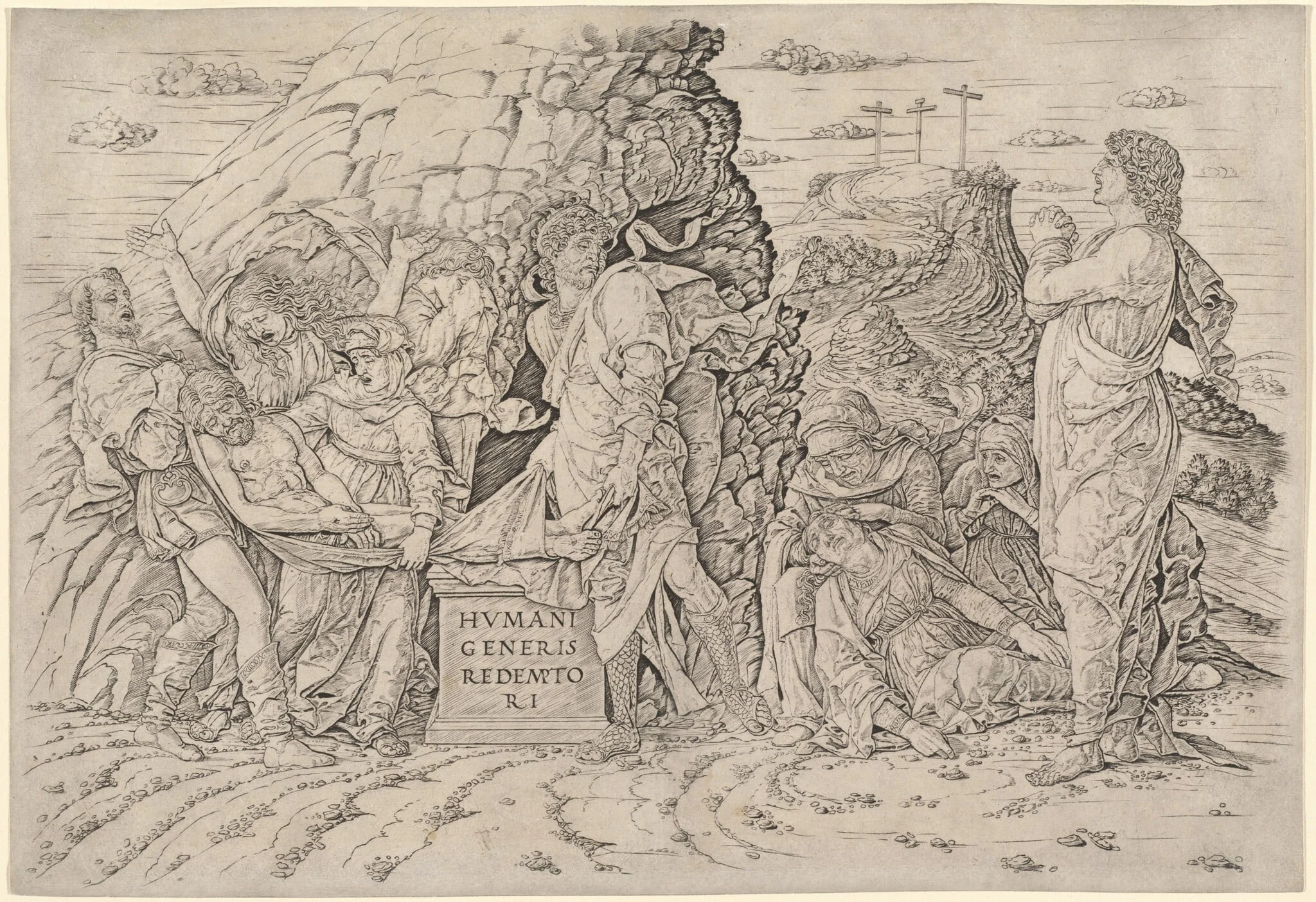 The Entombment, by Andrea Mantegna, ink, 1472